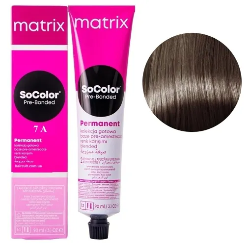 7A блондин попелястий  Крем-фарба для волосся, 90 мл SoColor  Pre-Bonded  MATRIX (оновлений дизайн)